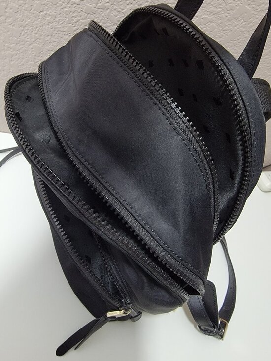Kate Spade Karissa Nylon Medium Backpack Black Gold Spade Logo Zip Bag main image 7